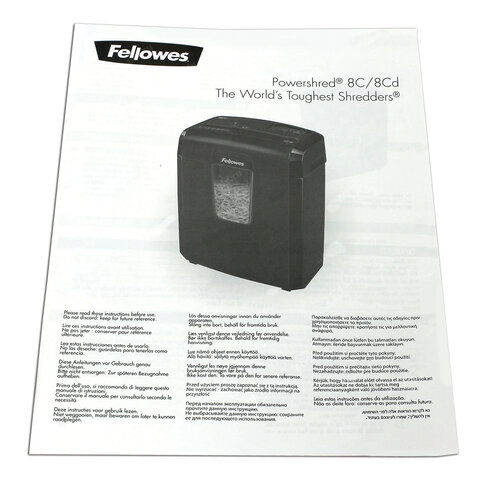 Уничтожитель документов Fellowes Powershred 8C, 4-й уровень секретности объем корзины 14 л
