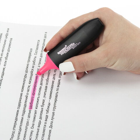 Текстовыделитель BRAUBERG «BLACK JACK», РОЗОВЫЙ, линия 1-5 мм