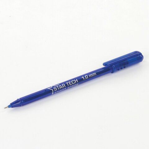 Ручка шариковая масляная PENSAN Star Tech, СИНЯЯ, игольчатый узел 1 мм, линия 0.8 мм, 2260/12