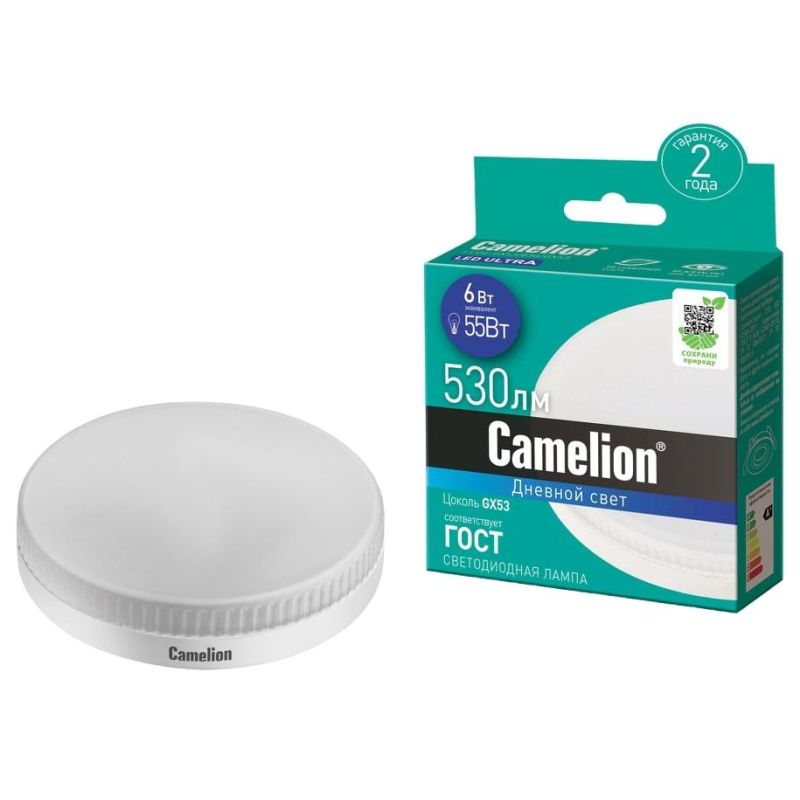Лампа светодиодная Camelion LED6-GX53/865/GX53 6Вт 220В