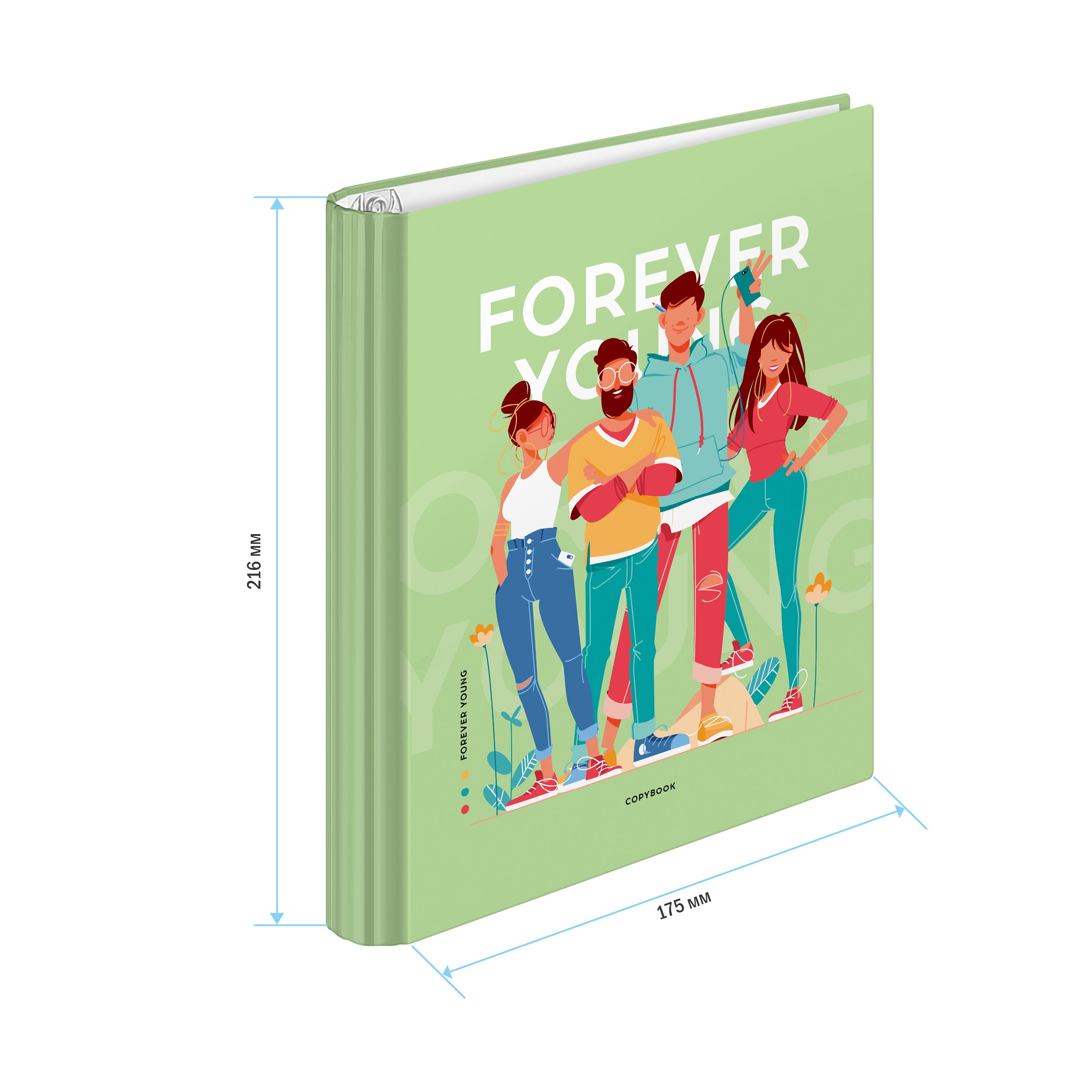 Тетрадь на кольцах А5, 120л., 7БЦ, ArtSpace «Стиль. Forever young», глянцевая ламинация