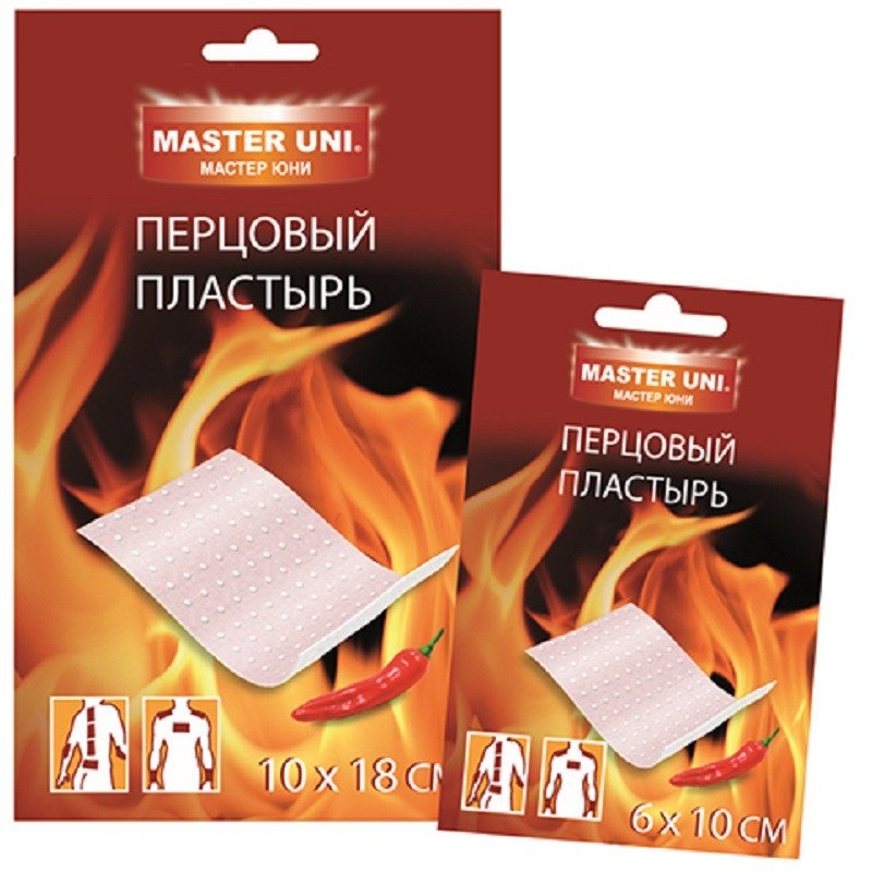Перевяз. ср-ва Пластырь Перцовый 6 х 10 см, Master Uni