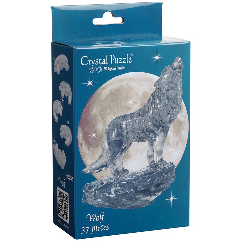 превью Пазл 3D Crystal puzzle «Черный волк», картонная коробка