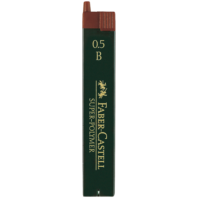 превью Грифели для механических карандашей Faber-Castell «Super-Polymer», 12шт., 0.5мм, B