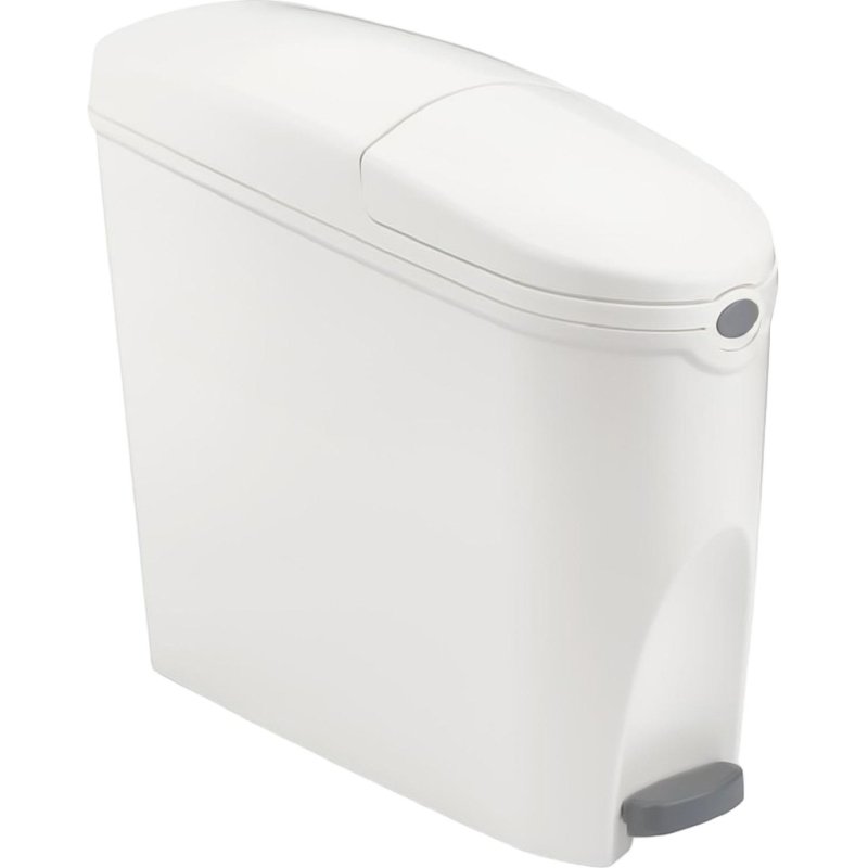 Ведро мусорное с педалью Luscan Slim 20 л, белое, пластик