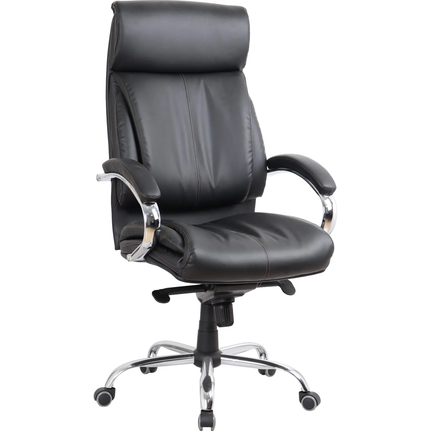 Кресло для руководителя Комус Мебель (Easy Chair) 516 чёрное (экокожа, металл хромированный)