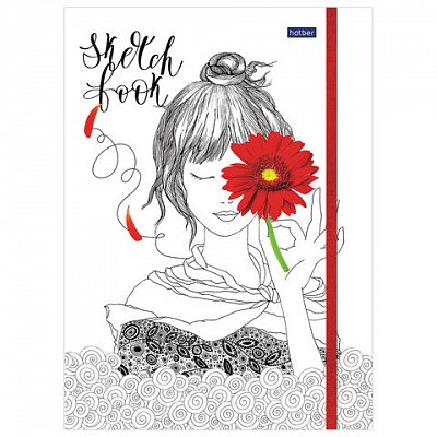 Скетчбук тетрадь для эскизов, комбинрованный блок, 100 г/м2, 80-50 л., «Девушка», 80-50Тт5Aгрз_17148