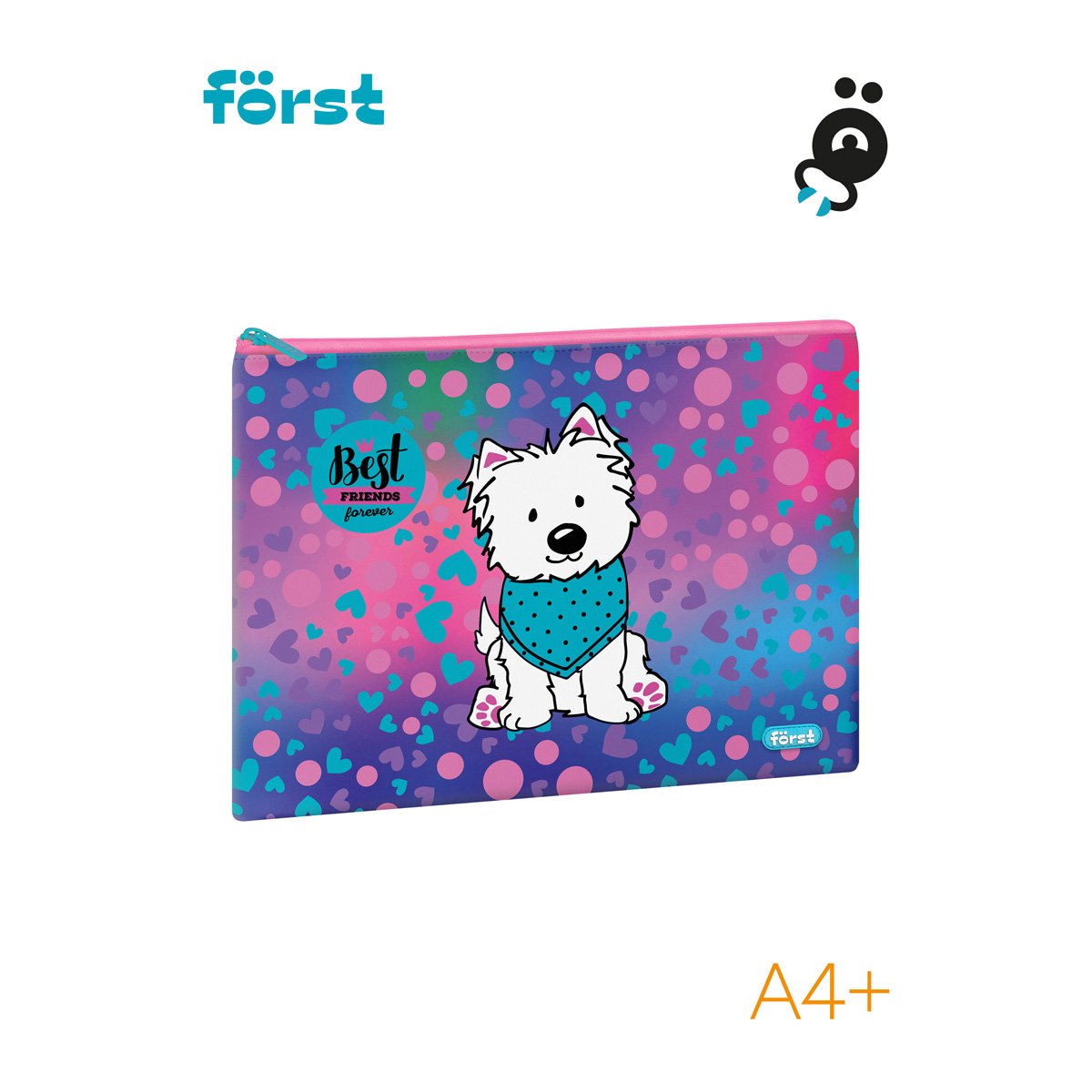 Папка текстильная А4 Först «Best friends», 335×245 мм, 1 отделение, полиэстер