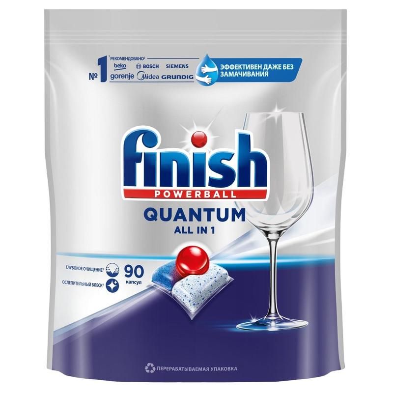 превью Таблетки для посудомоечных машин Finish Quantum (90 штук в упаковке)