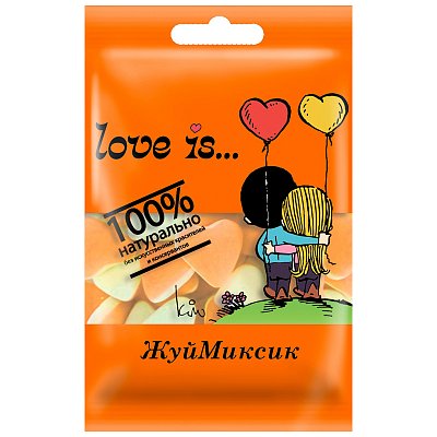 Жевательный мармелад Love is…, банан-клубника, 20г