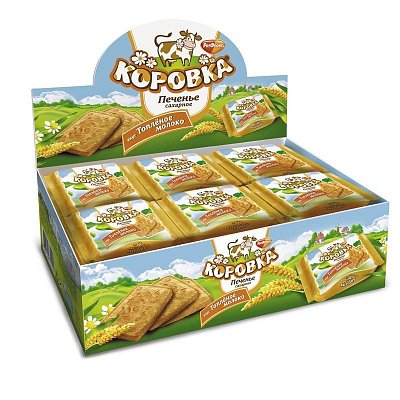 Печенье песочное Коровка со вкусом топленого молока 42 г (18 штук в упаковке)
