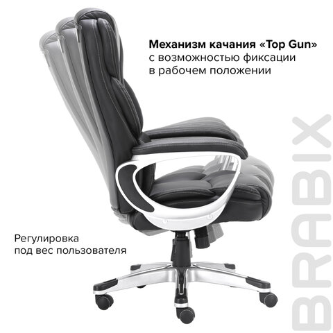 Кресло офисное BRABIX PREMIUM «Rest EX-555», пружинный блок, экокожа, черное, 531938