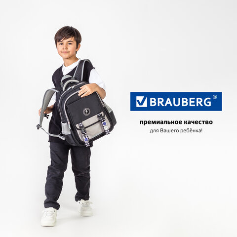 Рюкзак BRAUBERG SNAP, 2 отделения, 3 кармана, «Original black», 39×28х16 см