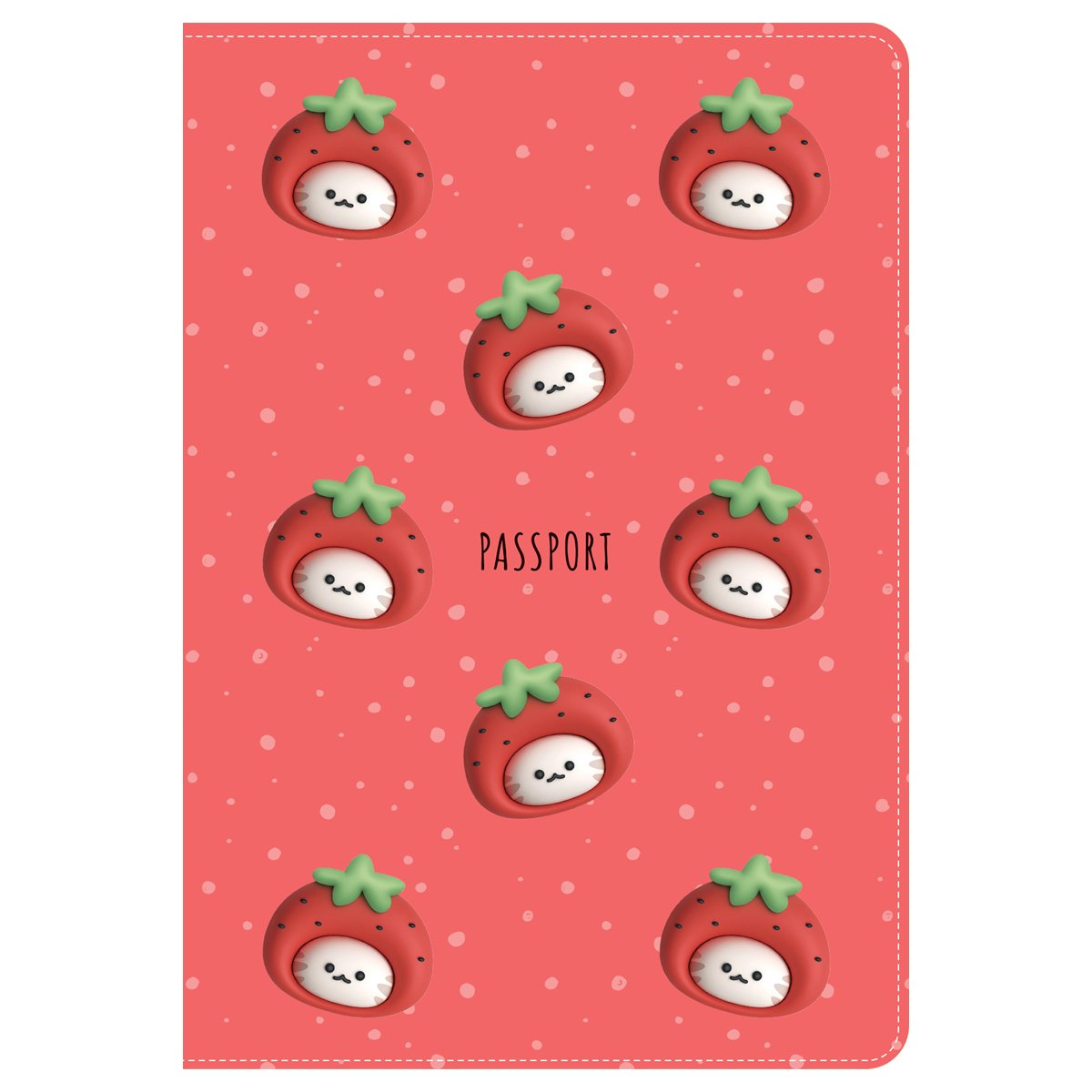 превью Обложка для паспорта MESHU «Strawberry», ПВХ, 2 кармана