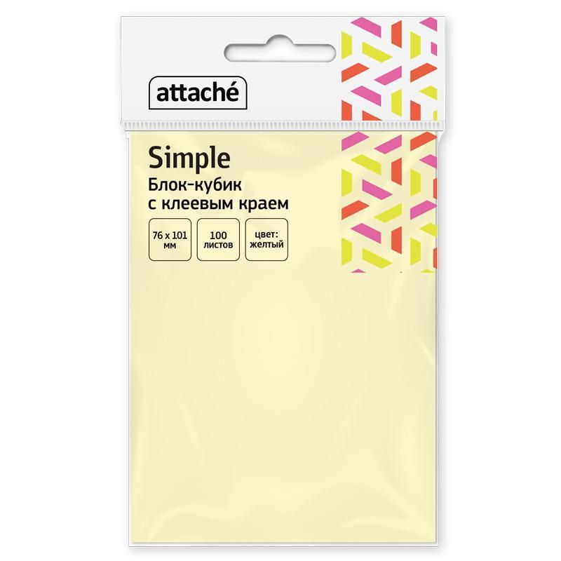 превью Стикеры ATTACHE Bright colours с клеев. краем 76×101 желтый 100л
