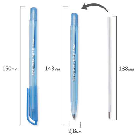 Ручка шариковая масляная BRAUBERG «Olive Pen Tone», СИНЯЯ, корпус тонированный, узел 0.7 мм, линия письма 0.35 мм