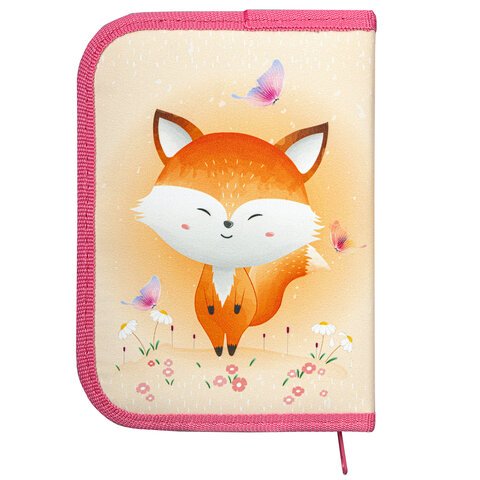Пенал ПИФАГОР1 отделение1 откидная планкаполиэстер19×13 см«Smiling fox»271014