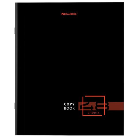 Тетрадь А5 48 л. BRAUBERG скоба, линия, обложка картон, «Dark»