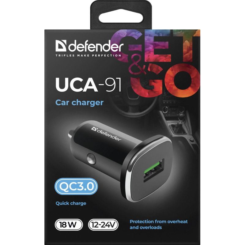 Зарядное устройство в авто Defender UCA-91 USB QC3.0, 18W