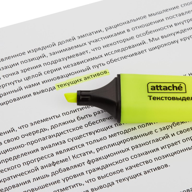 Текстовыделитель Attache Colored желтый (толщина линии 1-5 мм)