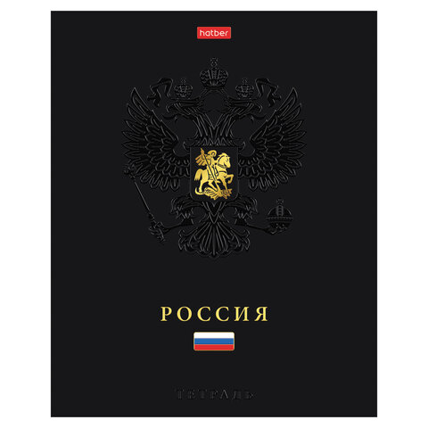 Тетрадь А5 48 л., HATBER, скоба, клетка, матовая ламинация, 3D-фольга, 3D-лак, Россия (микс), 093210
