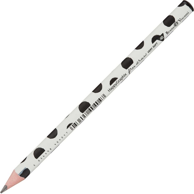Карандаш чернографитный HappyGraphix JumboBlackРolkaDots 4В 3.5мм21-0062/29