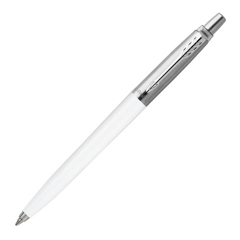 превью Ручка шариковая PARKER «Jotter Plastic CT», корпус белый, детали из нержавеющей стали, синяя