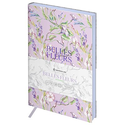 Ежедневник недатированный, А5, 136л., кожзам, Greenwich Line «Belles Fleurs. Bindweed», тон. блок, цветной срез
