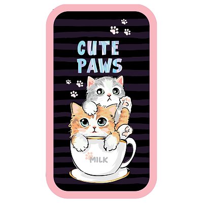 Пенал 2 отделения, 190×105 ArtSpace «Cute Paws», ламинированный картон