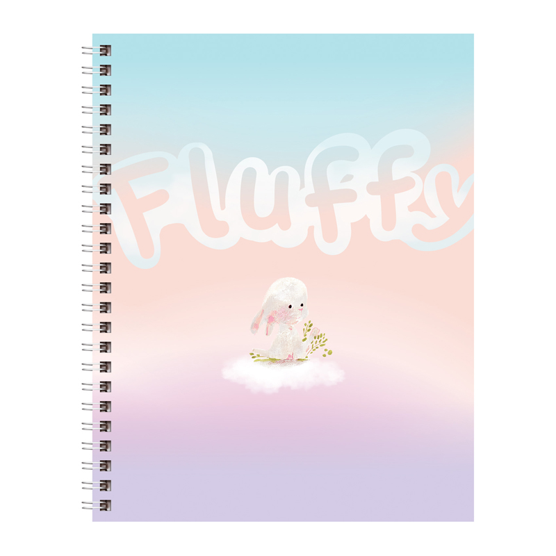 Тетрадь 80л., А5, клетка на гребне BG «Fluffy», матовая ламинация