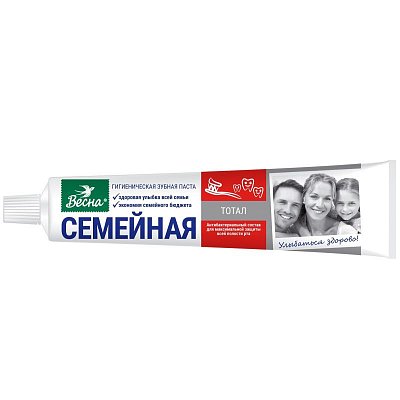 Зубная паста Весна Семейная тотал б/ф 90 гр 8098