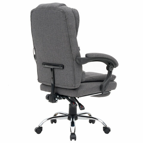 Кресло офисное CROMEX «Chill MS-005», с функцией вибромассажа, подножка, ткань, серое