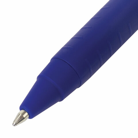 Ручка шариковая масляная автоматическая BRAUBERG «Delta», СИНЯЯ, soft-touch, 0.7 мм, линия 0.5 мм, 143339