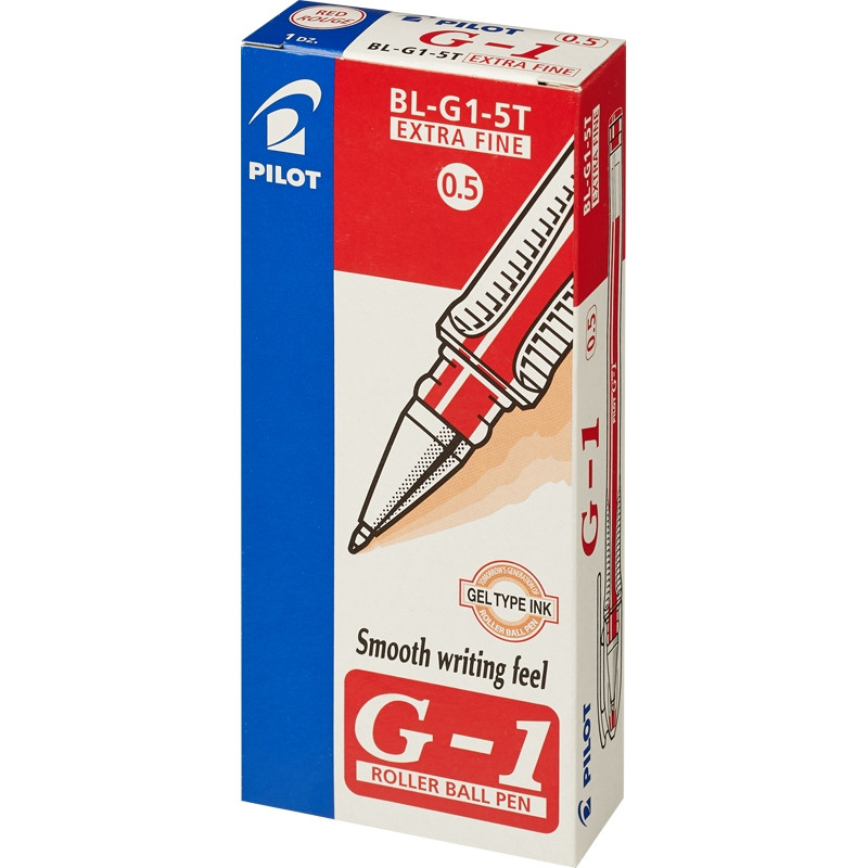 Ручка гелевая PILOT BL-G1-5T красная 0,3мм