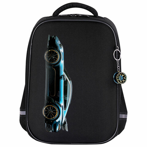 Ранец BRAUBERG LIGHT, 1 отделение, с брелком, Vertical car, 36×26х13 см