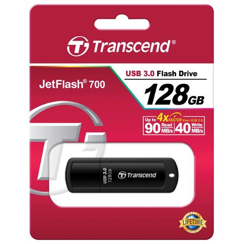 Флеш-память Transcend JetFlash 700 128GB USB 3.0 черная