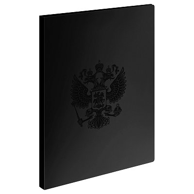 Папка c пружинным скоросшивателем СТАММ «Герб» А4, 17мм, 700мкм, пластик, черный