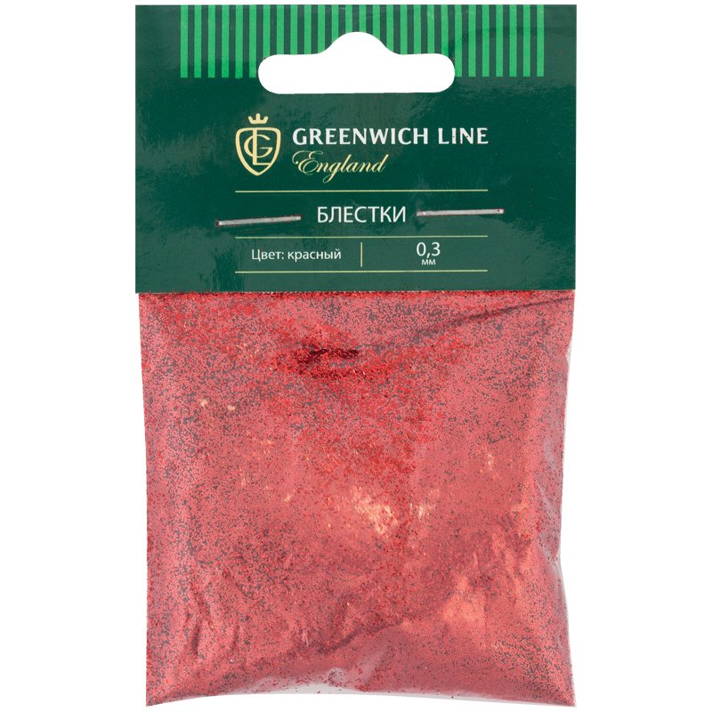 превью Блестки декоративные Greenwich Line, размер 0.3мм, 20г, красный