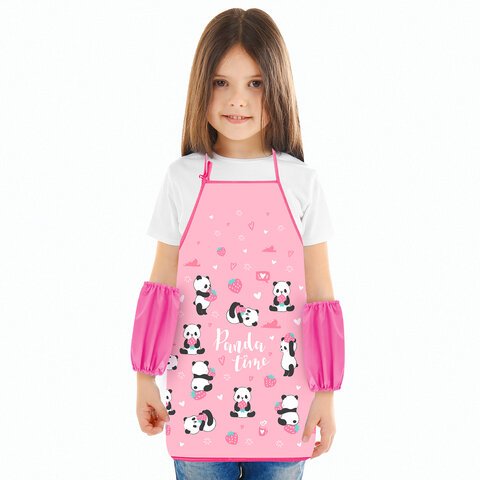 Фартук с нарукавниками для уроков труда ЮНЛАНДИЯ, 45×54 см, «Pandamania»