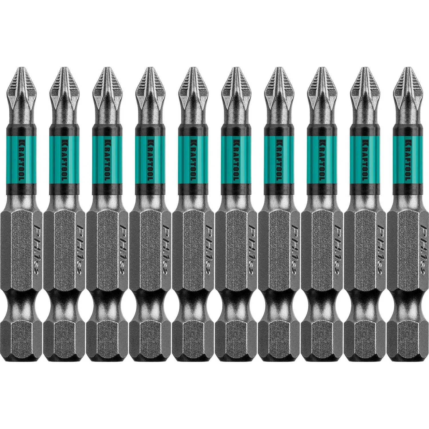 Бита для шуруповёрта магнитная Kraftool Optimum Line PH1x50 мм (10 штук, 26122-1-50-10)