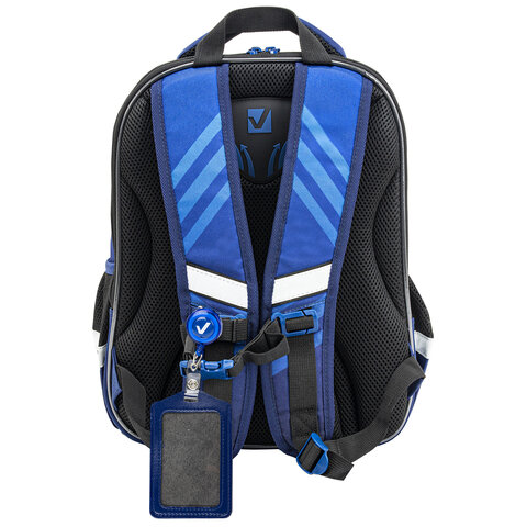 Ранец BRAUBERG QUADRO, 3 отделения, с брелком, «Rapid style», 37×28х18 см