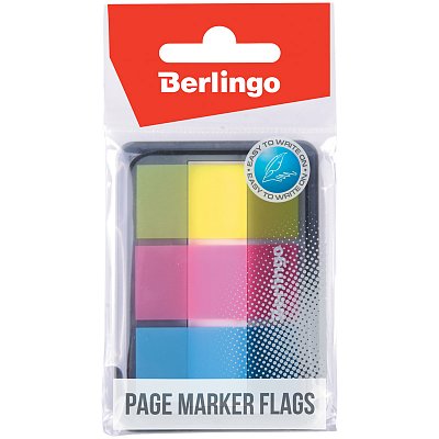 Флажки-закладки Berlingo, 45×20мм, 20л*3 неоновых цвета, в диспенсере
