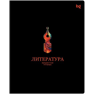Тетрадь предметная 48л. BG «Информационное поле» - Литература, soft-touch ламинация, выб. лак