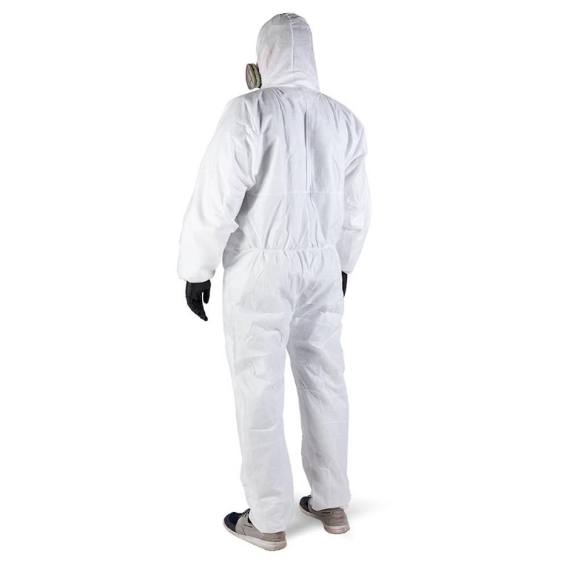 Комбинезон одноразовый с капюшоном JPC60 белый (размер 50, M)