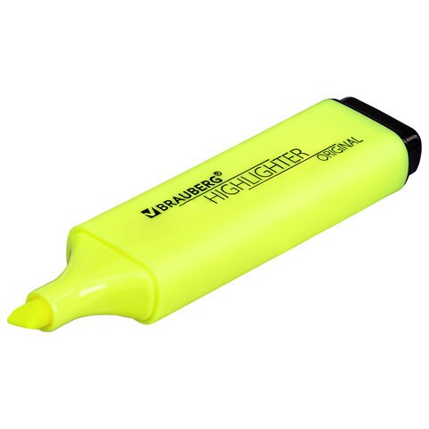 Текстовыделитель BRAUBERG «ORIGINAL NEON», ЖЕЛТЫЙ, линия письма 1-5 мм