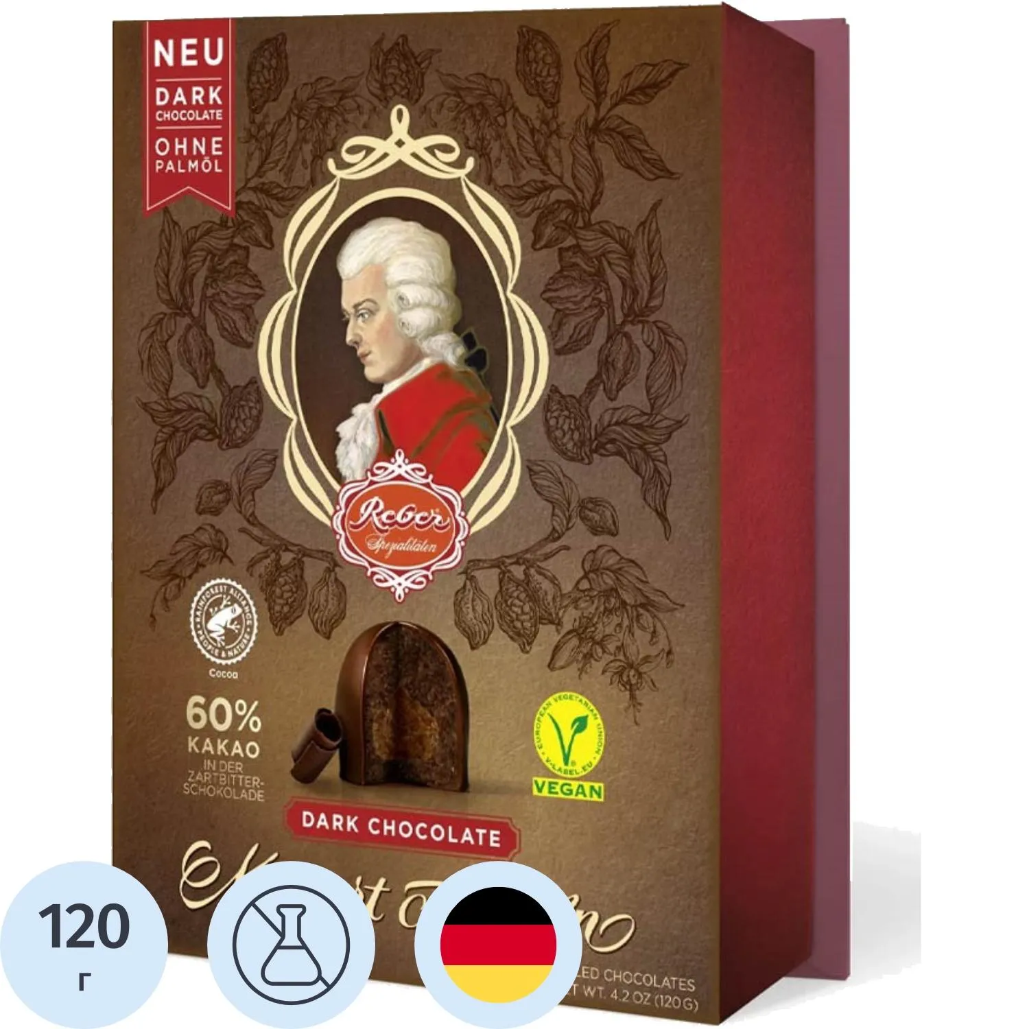 Конфеты Reber Mozart Kugeln с ореховым пралине и марципаном 120 г