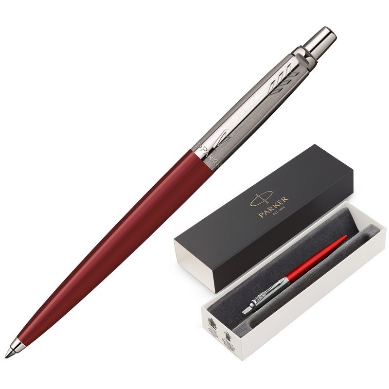 Ручка шариковая PARKER «Jotter Plastic CT», корпус красный, детали из нержавеющей стали, синяя