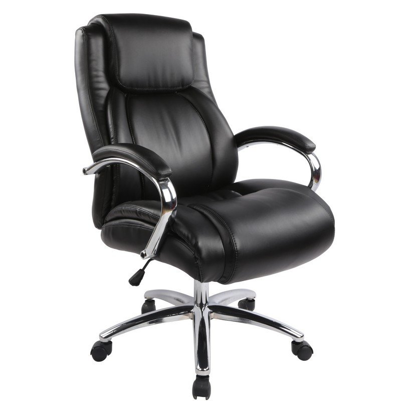 превью Кресло для руководителя Easy Chair 585 TR черное (рециклированная кожа/хромированный металл)