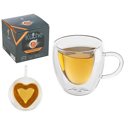 Кружка в форме сердца AROMA 300 мл из боросилика стекла,103490