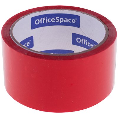 Клейкая лента упаковочная OfficeSpace, 48мм*40м, 45мкм, красная, ШК